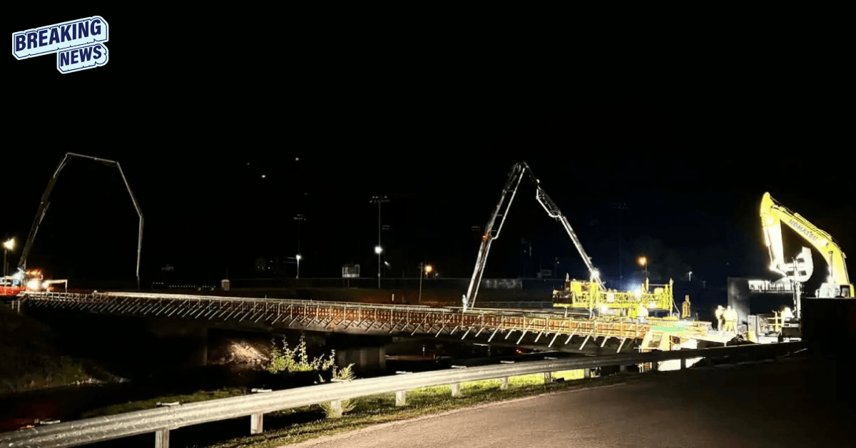 Construction on the Georgetown Bridge is almost finished; it will open in July