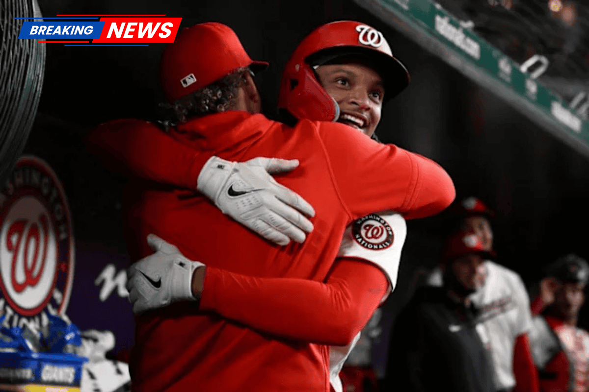 The Nationals overcome the Cardinals 9–6 after Wood, House, and Abrams hit home runs in the eighth inning